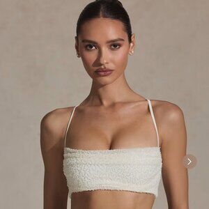 Beaded Ivory Crop Top (Coord skirt available)